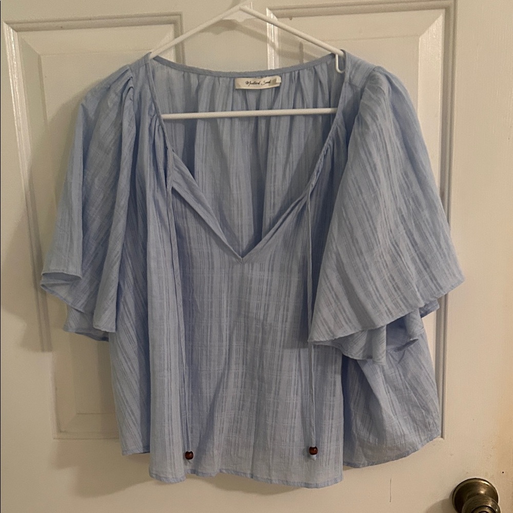 Mustard Seed Light Blue Blouse